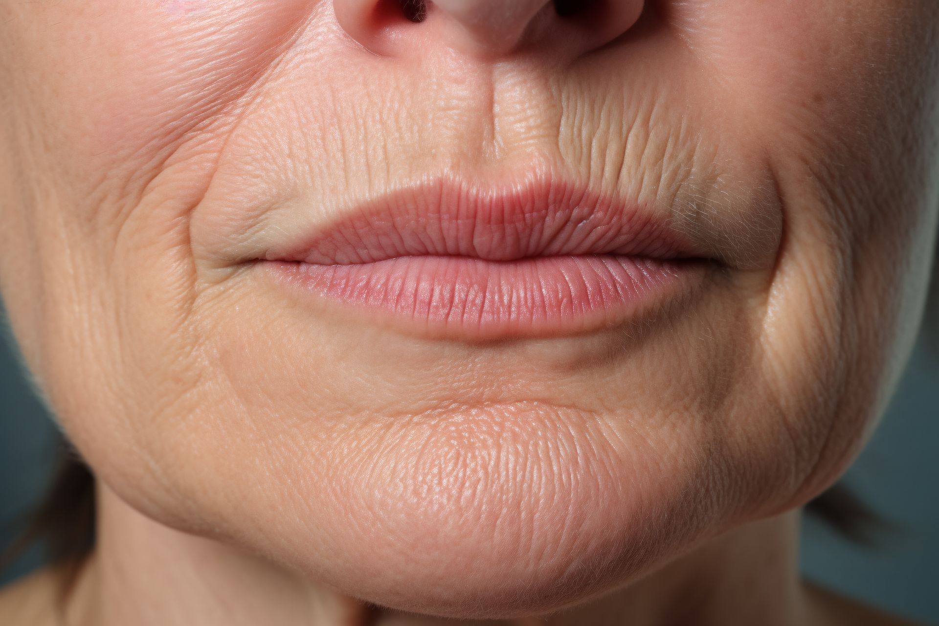 Frau Lippenfältchen Lippen Falten Barcodefalten