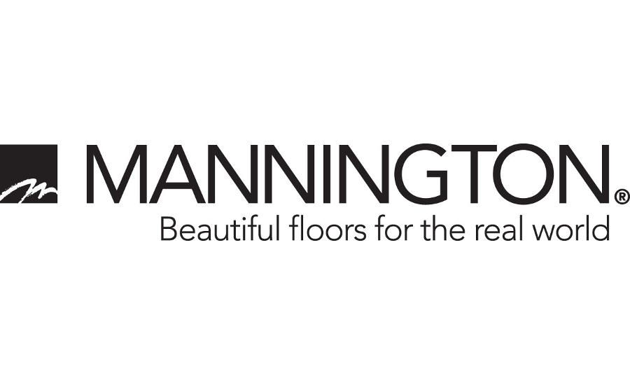 Mannington flooring logo: black text with tagline 