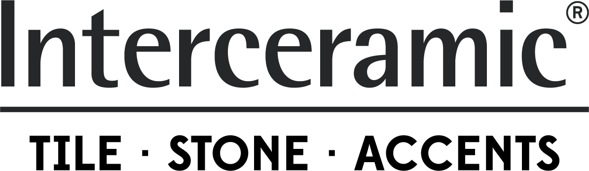 Interceramic logo: Black text on white background. Features the name Interceramic with 
