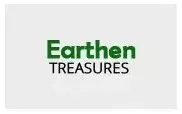 Earthen TREASURES logo in green and black text on a light green background.