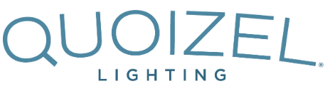 Quoizel Lighting logo in light blue text. The brand name 