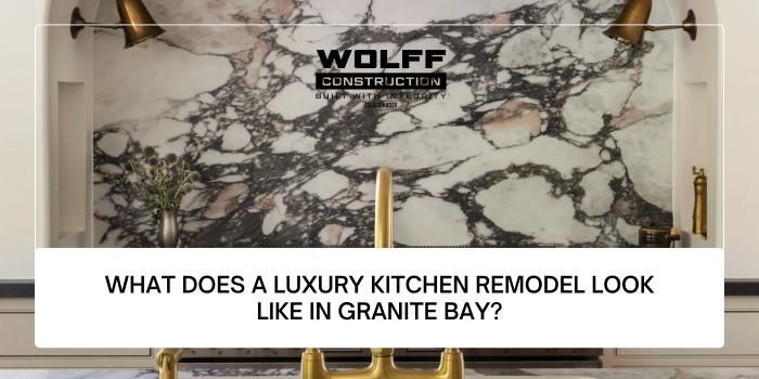 Luxury kitchen remodel in Granite Bay by Wolff Construction featuring custom cabinetry and counterto