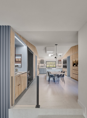 Completed ultra-luxury custom kitchen and living space in Granite Bay by Wolff Construction, in collaboration with NAR Design.