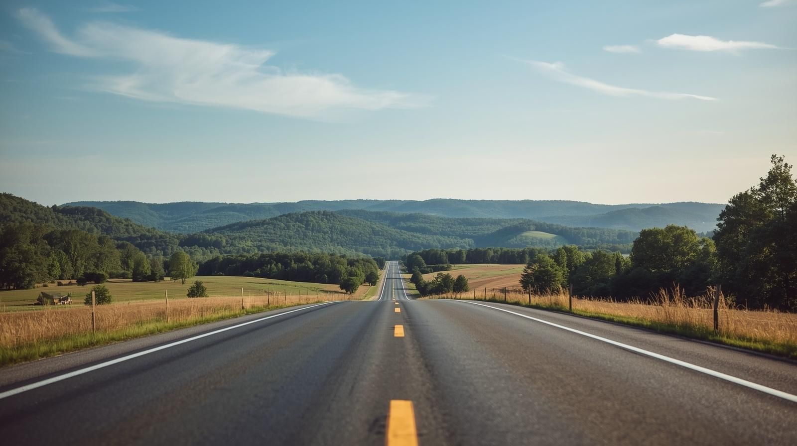 Open highway between Anderson and Greenville, SC