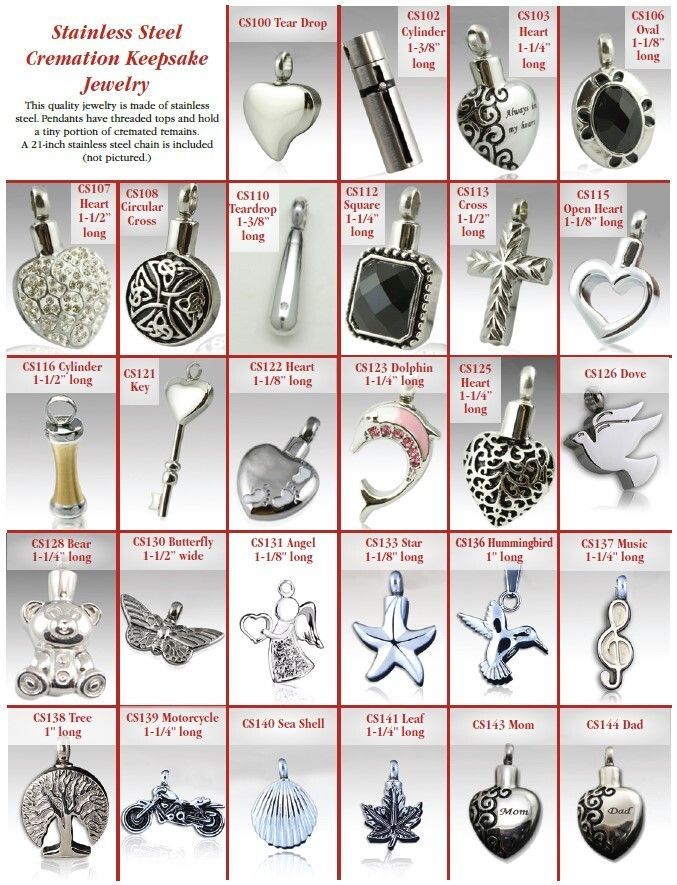 Catalog grid of Keepsake Pedants Nature-inspired silver jewelry pendants with nature motifs on white background
