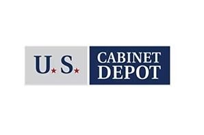 U.S. Cabinet Depot logo with navy and gray text and red stars