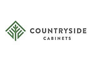 Green Countryside Cabinets logo with a stylized house and tree icon