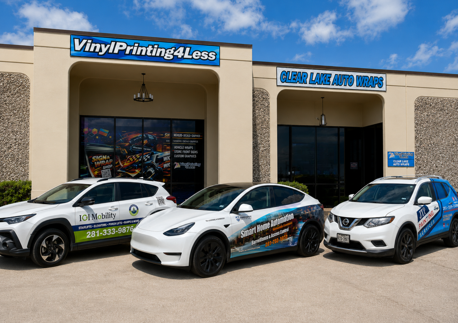 Vinyl Printing 4 Less signs, banners, decals, t-shirts and vehicle wraps