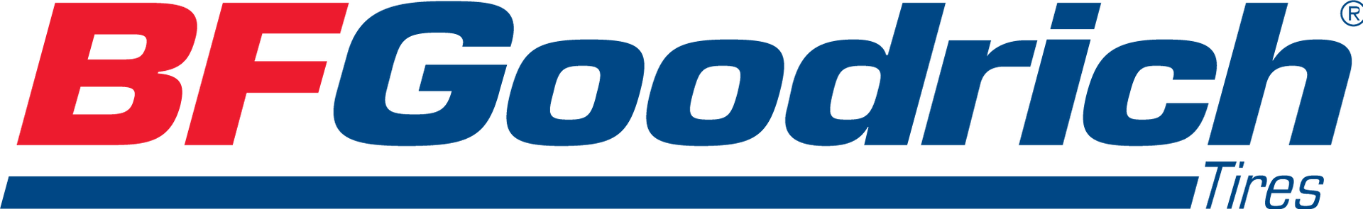 BFGoodrich Tires logo in red and blue text with blue underline