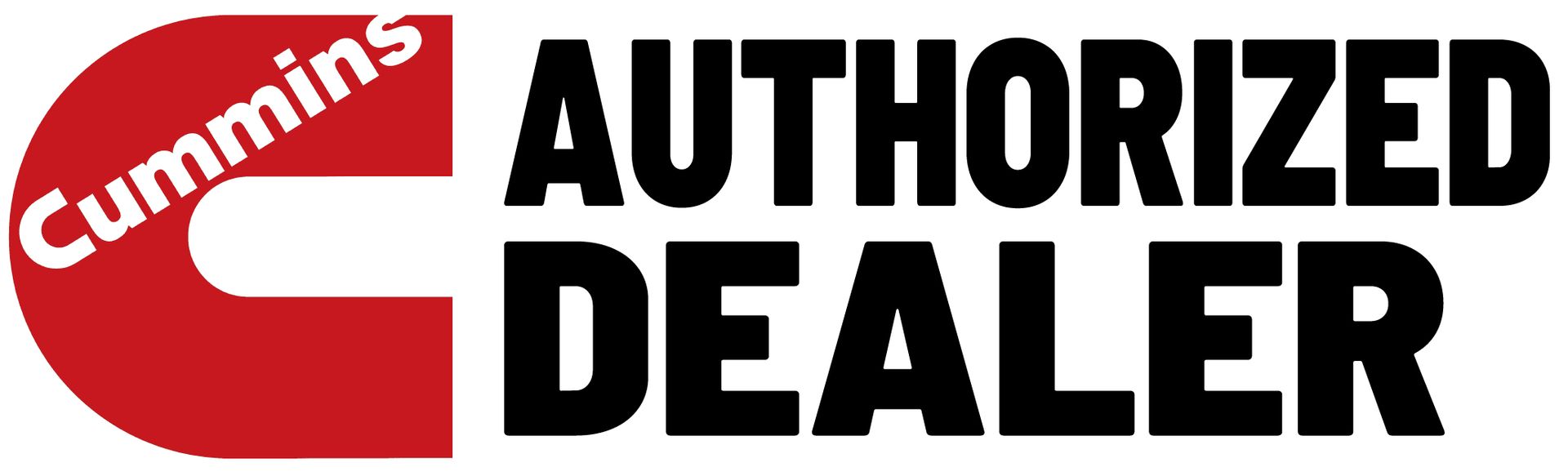 Cummins Authorized Dealer logo in black, white, and red