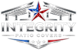 Integrity Patio Covers logo with a red, white, and blue star and gray roof lines
