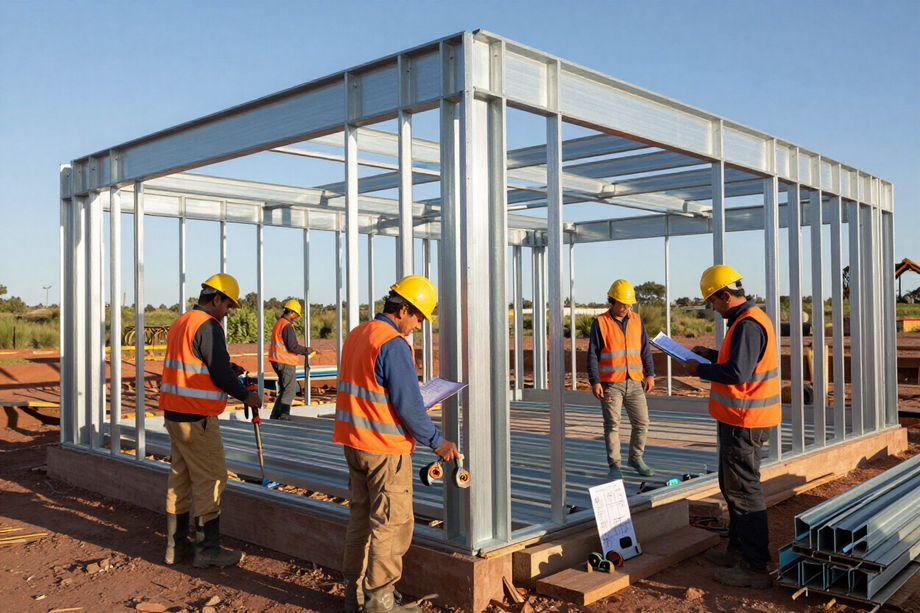 Obra de steel framing en construcción