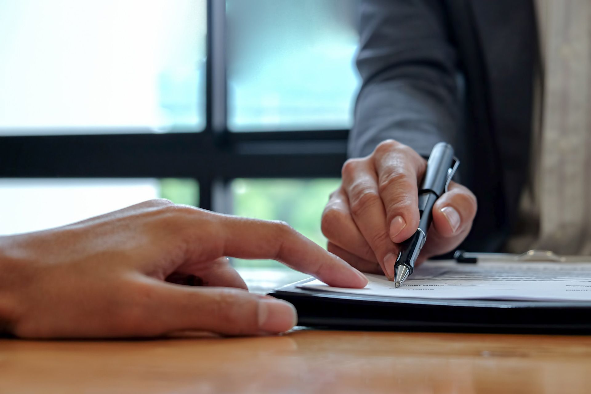 Commercial tenant reviewing NNN lease property