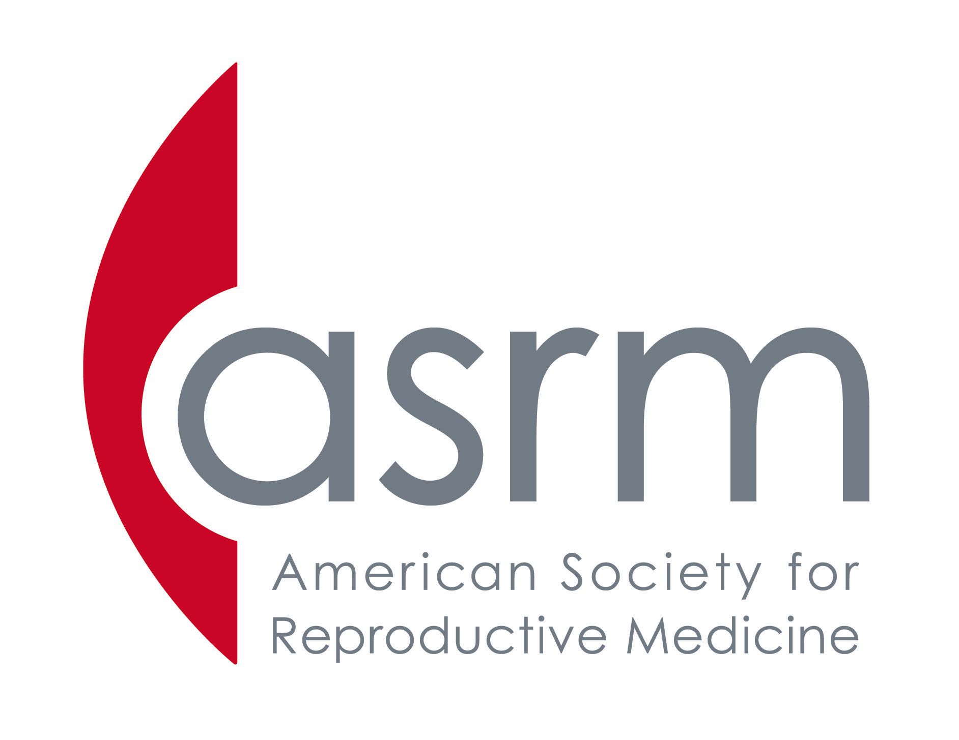 ASRM logo: Red arc around