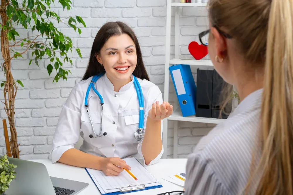 Fertility doctor consultation with IVF pregnant women