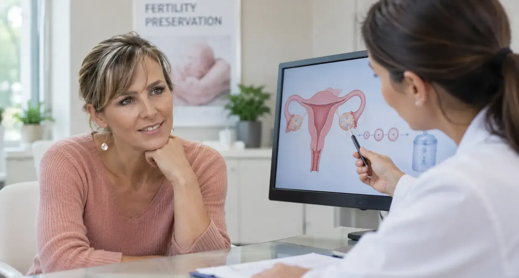 Illustration of IUI treatment in Southlake at Precision IVF showing sperm being placed near an egg