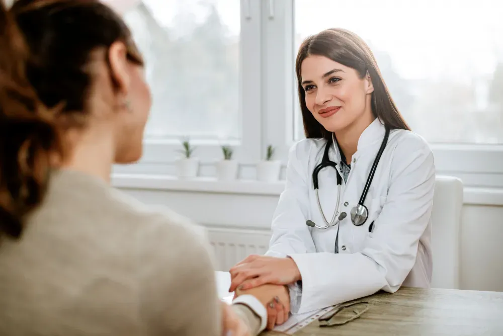 A women pregnancy check check-up at fertility clinic