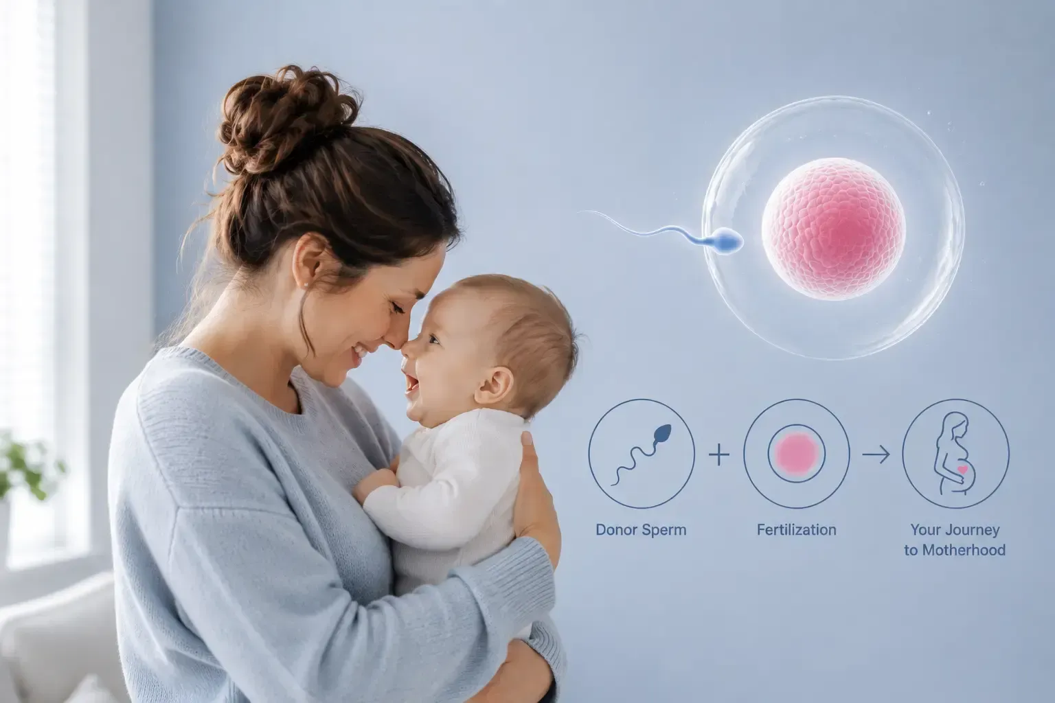 Single mother by choice with baby after fertility treatment at Precision IVF clinic