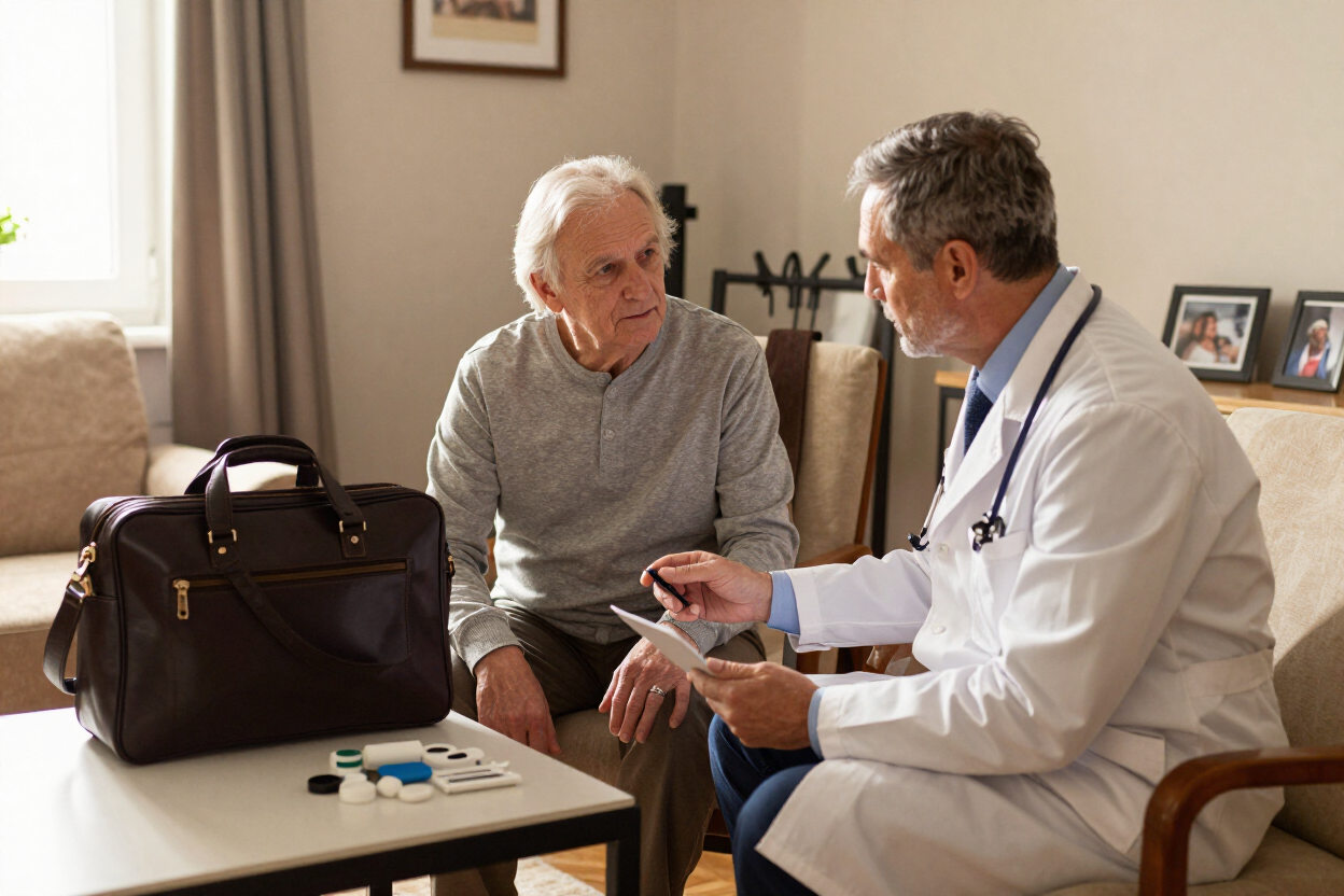 Doctor visiting a patient at home