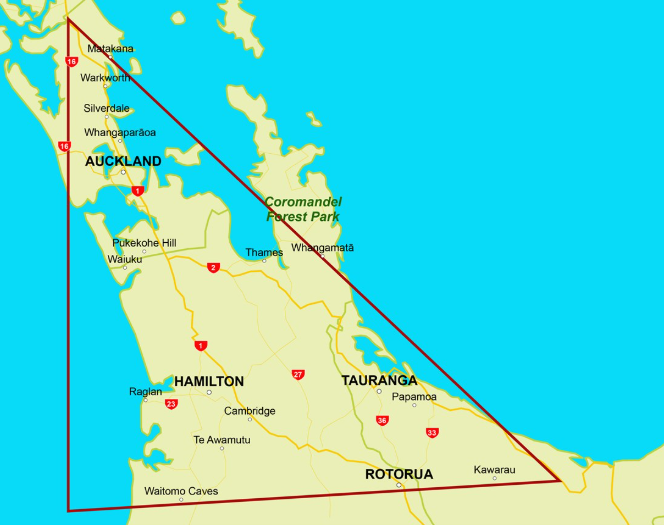 Map of Auckland region Map of Auckland region