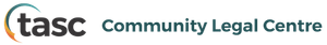 TASC Community Legal Centre logo with teal and gray text and a stylized person icon