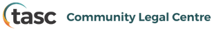 TASC Community Legal Centre logo with teal and gray text and a stylized person icon