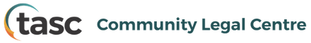TASC Community Legal Centre logo with teal and gray text and a stylized person icon