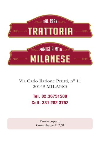 menù trattoria
