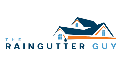 A logo for a company called the raingutter guy