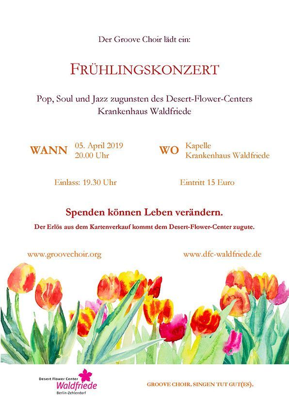 Ein Plakat für ein Konzert mit Blumen darauf