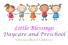 A logo for little blessings daycare and preschool