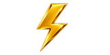 Gold lightning bolt icon on a white background
