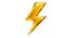 Gold lightning bolt icon on a white background