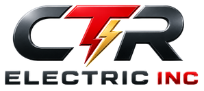 CTR Electric Inc logo with black, red, and yellow lightning bolt