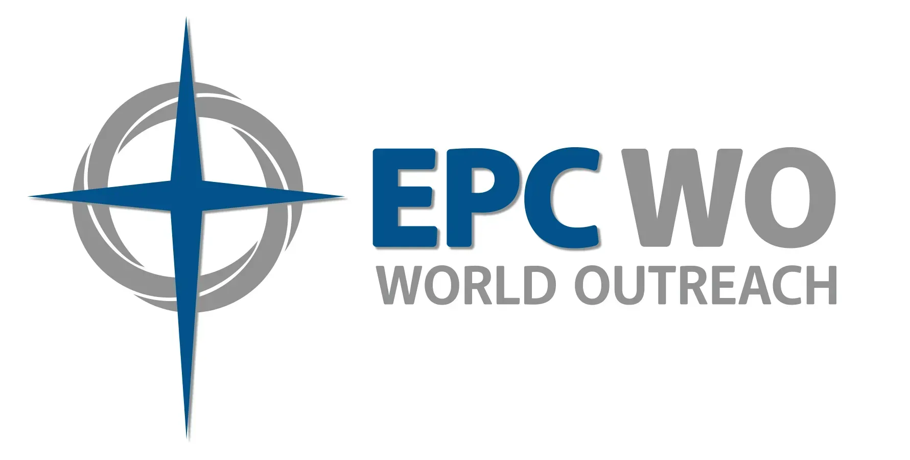EPC World Outreach logo with blue compass emblem and text on white background