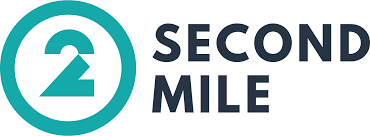 Second Mile logo with teal circular icon and navy text on white background