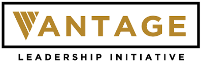 Vantage Leadership Initiative logo in gold and black with a stylized V above the wordmark.