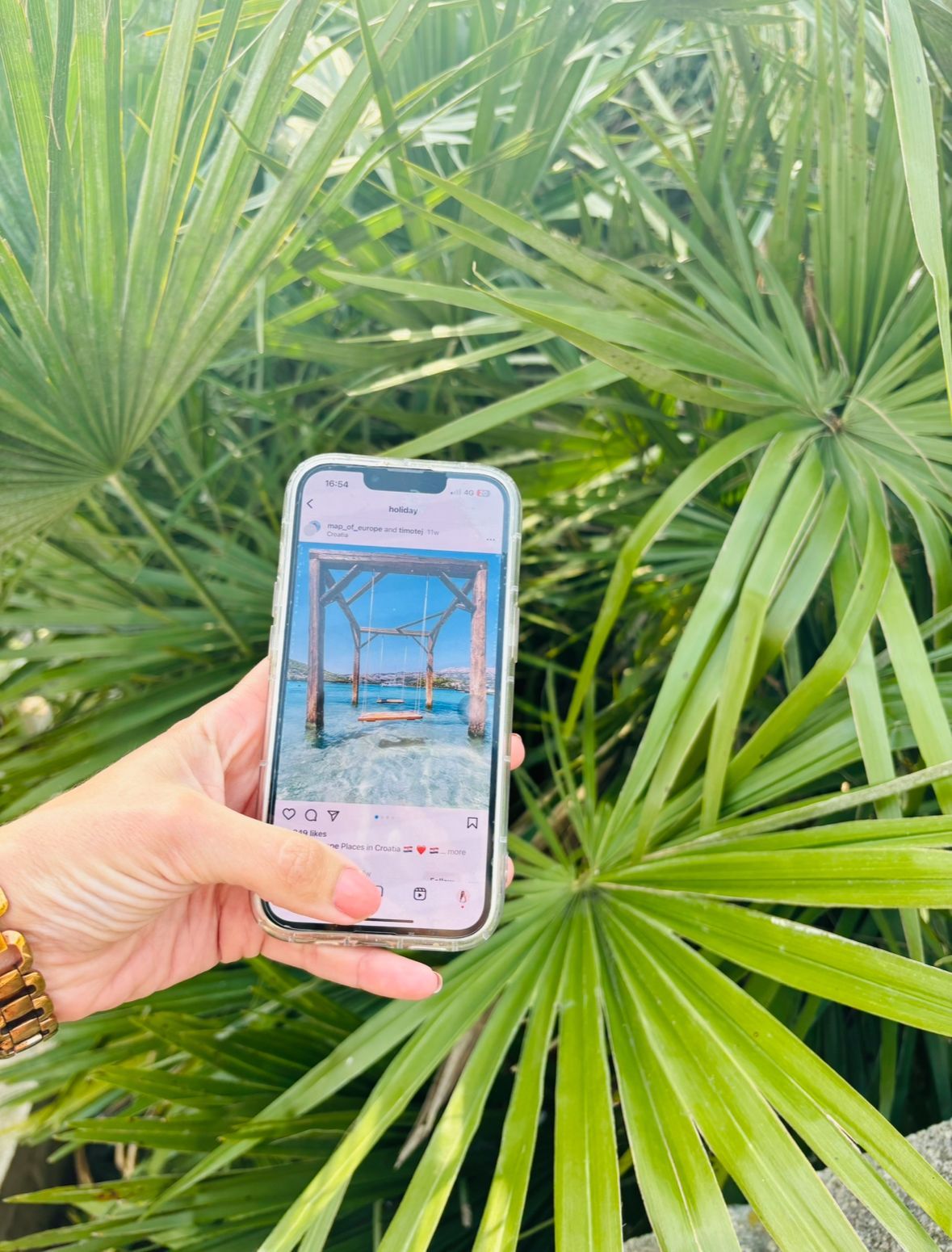 donna herts social - instagram app -plam trees, holiday- social media expert- account audit - i phone