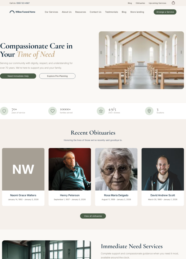 Template 4 (Funeral Home) preview