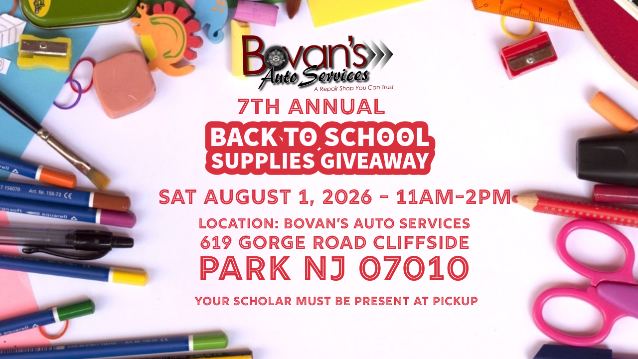BACK TO SCHOOL GIVEAWAY POSTER | Bovan’s Auto Services