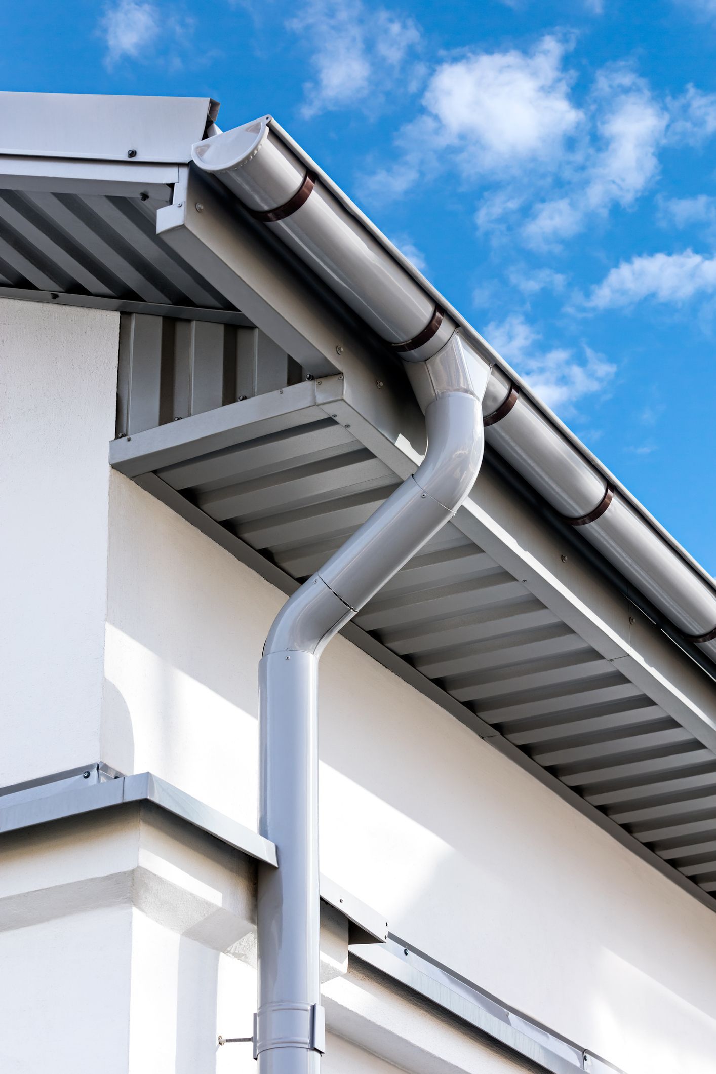 Gray metal rain gutter — Ringwood, VIC — Dickson Plumbing