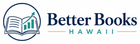 Better Books Hawaii logo with open book icon in blue and green on a white background