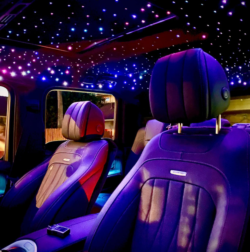 Custom star headliner and luxury car interior lighting in Rancho Cucamonga CA