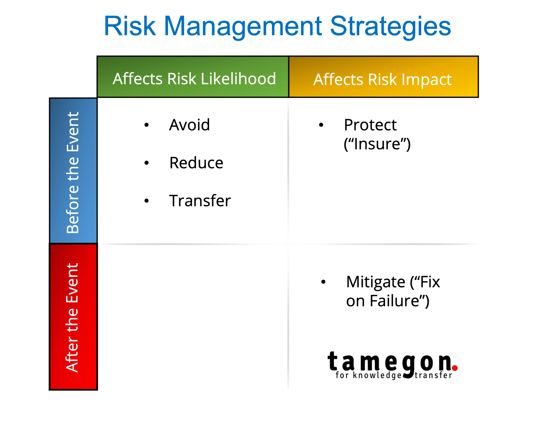 Risk registers - tamegon Innovation Advisory Firm