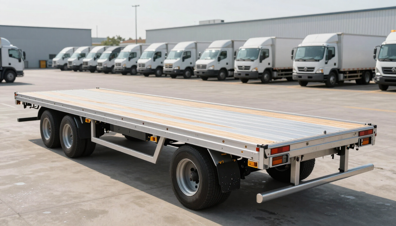 Clean flatbed trailer