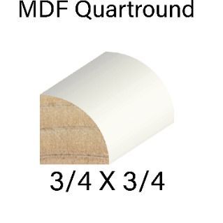 A picture of a mdf quartround that is 3/4 x 3/4