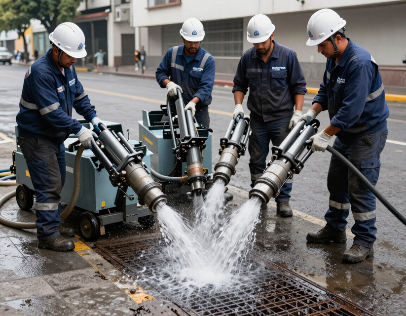 Trabajo real de desazolve en la Ciudad de México