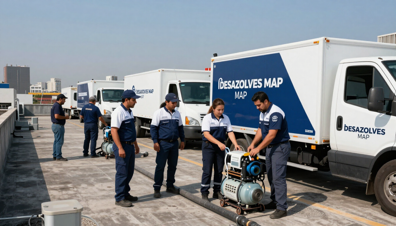 Equipo de DESAZOLVES MAP trabajando en CDMX