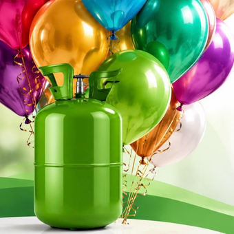 Primer plano de globos de colores en rosa, morado, verde, amarillo y beige.