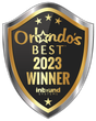 Orlando’s Best 2023 Winner shield logo for Indurn Systems in gold, black, and silver
